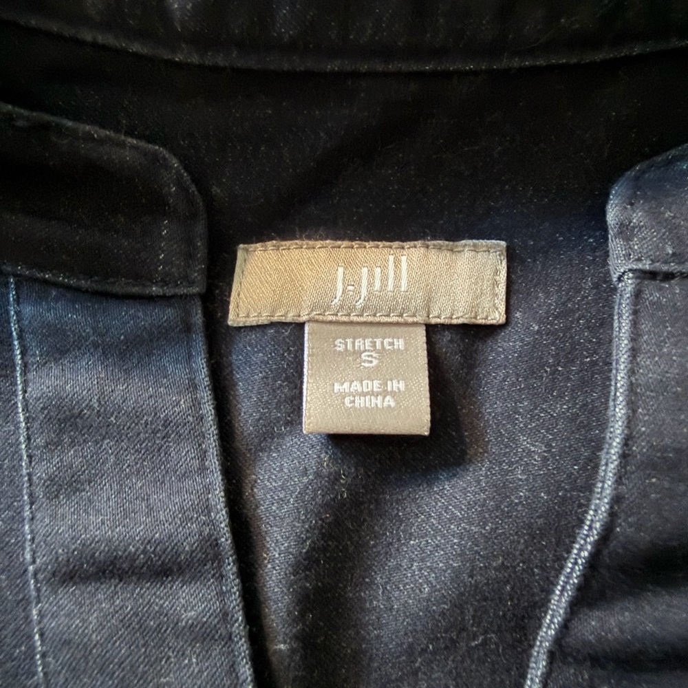 J.Jill Banded Collar Denim Shirtdress - Picture 4 of 5